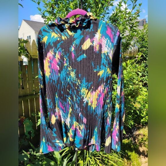 Multi Colored Button Down Blouse - Picture 9 of 12